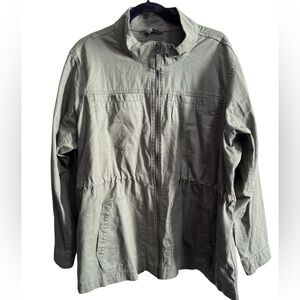 GAP Utility Jacket XXL Olive Green Cinched Waist Zip Front NWT